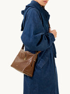 Songmont Small Yore Hobo Bag (Minimal Version) Sandal - worn crossbody with a denim coat
