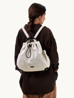 Songmont Medium Gather Backpack Set Canvas - worn as a backpack, back view