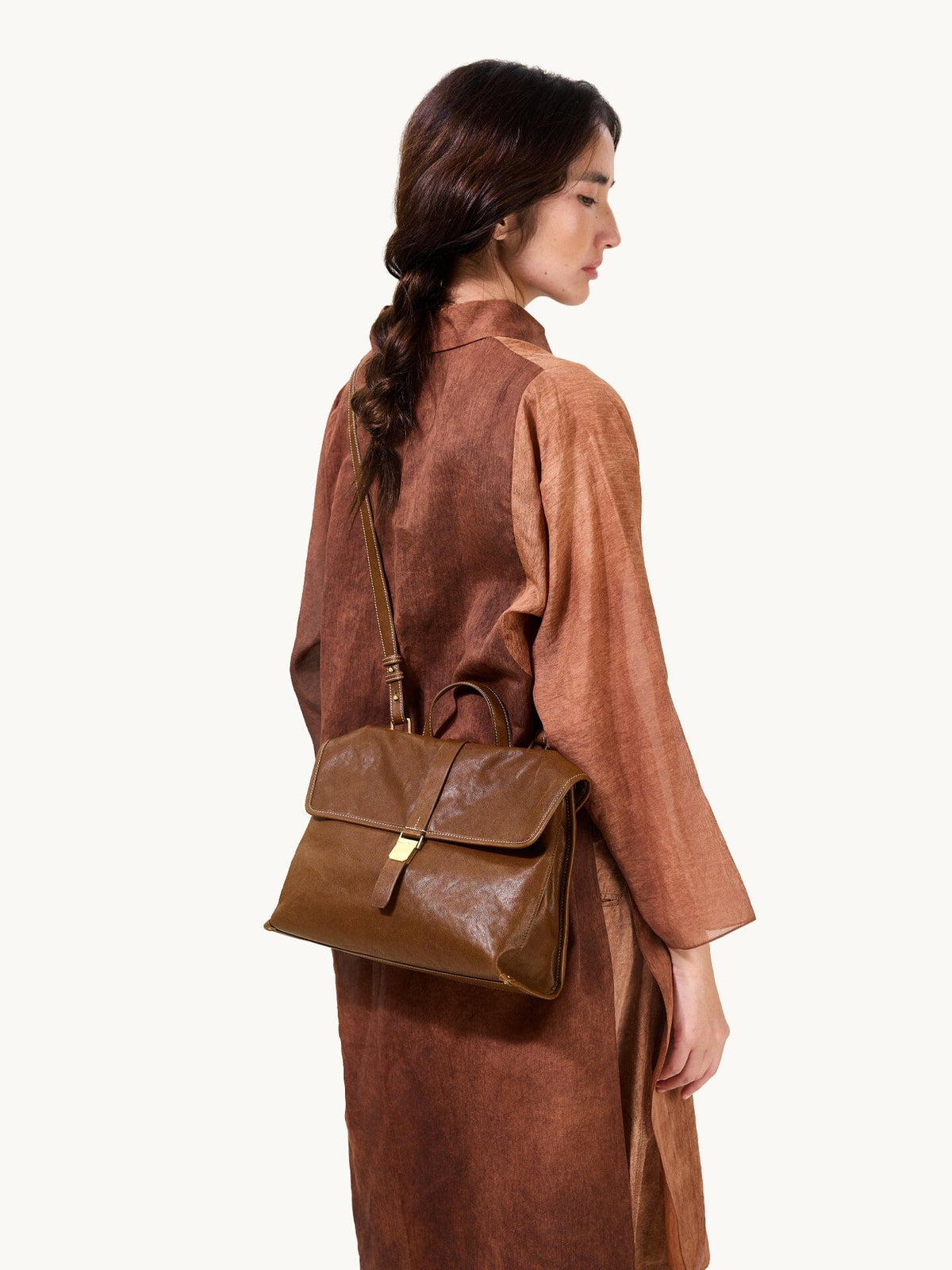 Songmont Small Shan Backpack Sandal - worn on the shoulder, back view
