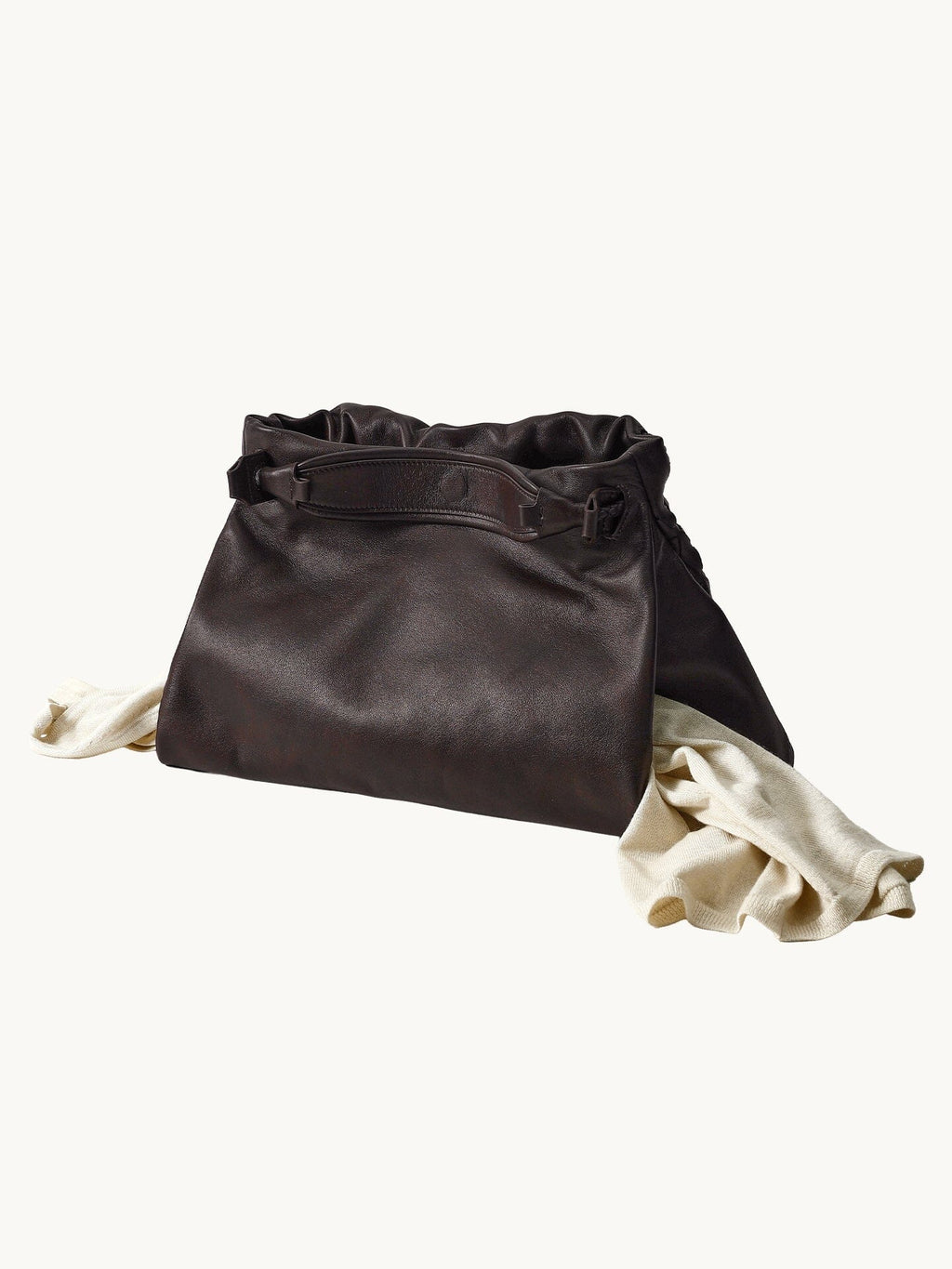 Songmont Small Gather Lattice Bag Ebony diamond-quilted interior
