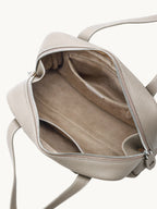 Songmont Small Yore Trunk Bag Smoke Grey - open top showing the fabric lining