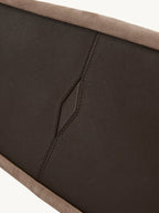 Songmont Extra Large Yore Hobo Bag Stone - dark brown side panel with diamond seam