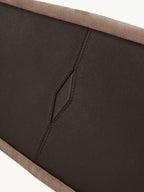 Songmont Large Yore Hobo Bag Stone - dark brown leather panel with diamond stitch detail