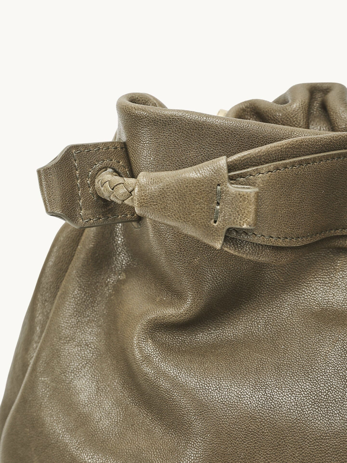 Songmont Small Gather Bag Dark Pine Green drawstring detail