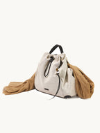 Songmont Medium Gather Backpack Set Canvas - styled with a tan scarf