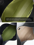 Songmont Luna Bag Onyx - interior lining detail in green and beige