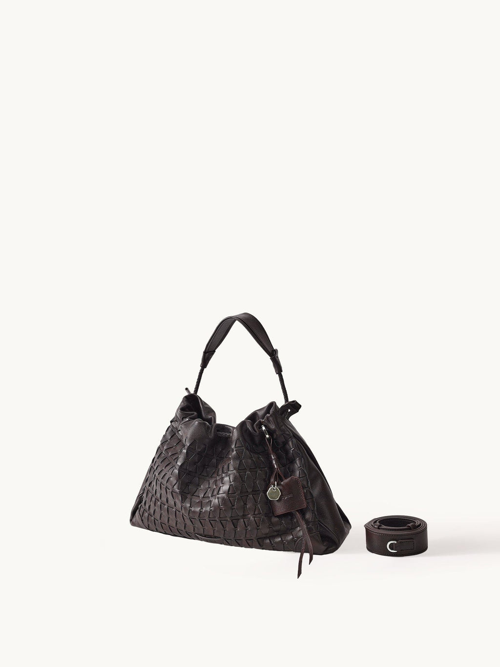 Songmont Small Gather Lattice Bag Ebony front view