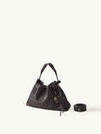 Songmont Small Gather Lattice Bag Ebony front view