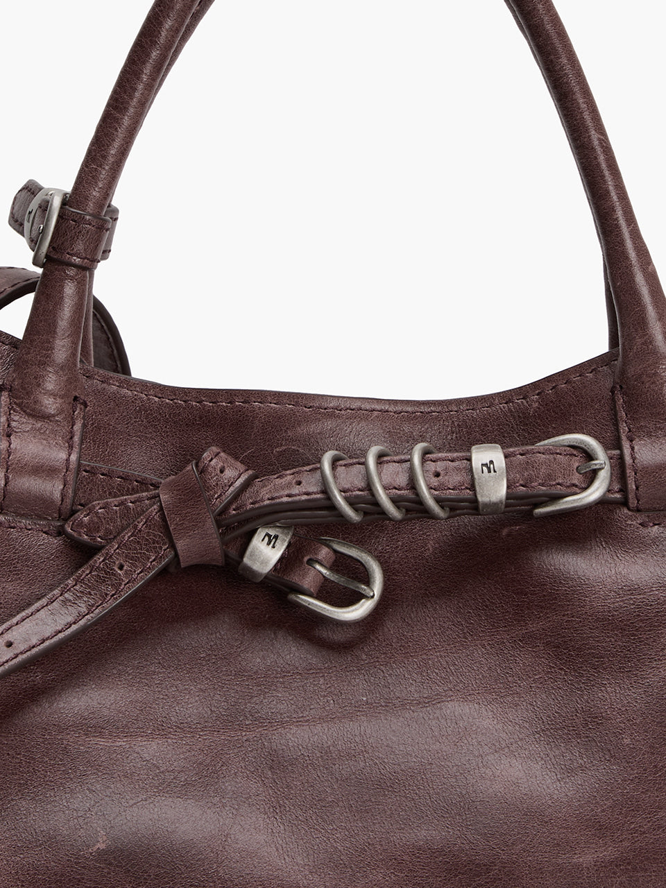 MARGESHERWOOD Grandma Used Bag - Wine Pull-up Leather
