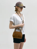 MARGESHERWOOD Soft Tote Mini Bag in Chestnut Nubuck leather