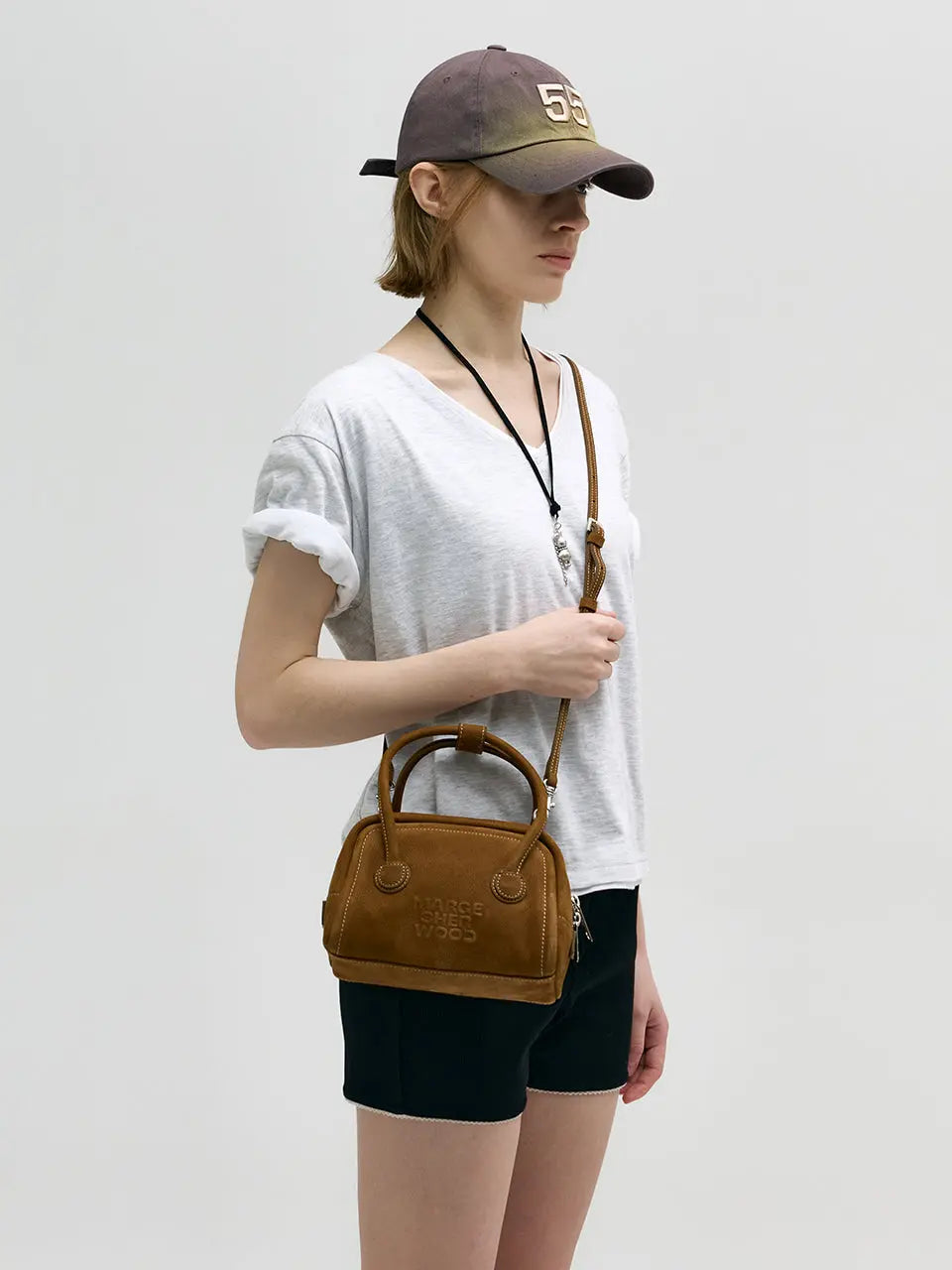 MARGESHERWOOD Soft Tote Mini Bag in Chestnut Nubuck leather