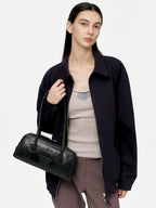 MARGESHERWOOD Soft Boston Ew Baguette Bag - Black Leather