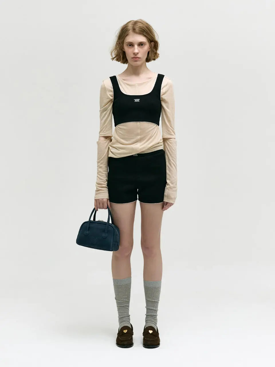 MARGESHERWOOD Soft Tote Mini Bag in Indigo Nubuck leather