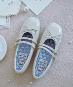 Rockfish Weatherwear Square Toe Two Strap Maryjanes Butter styled flat lay