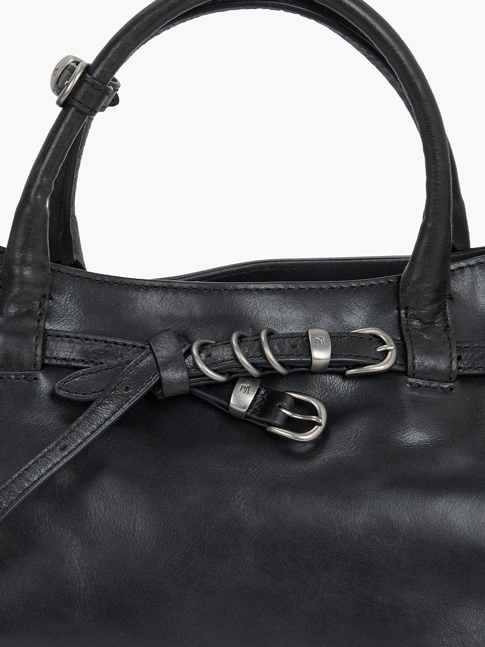MARGESHERWOOD Grandma Used Bag - Black Pull-up Leather