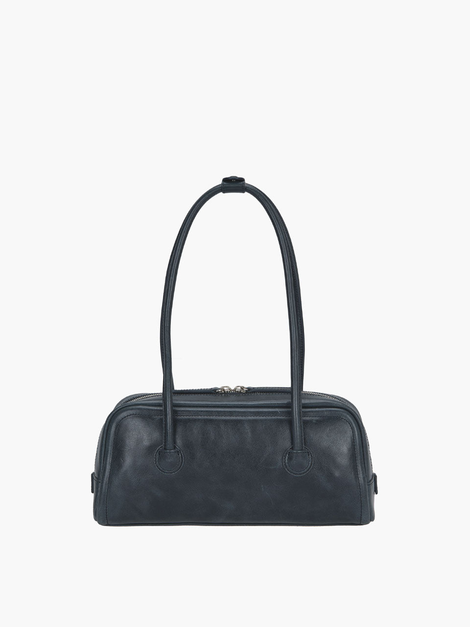 MARGESHERWOOD Soft Boston Ew Baguette Bag - Navy Leather