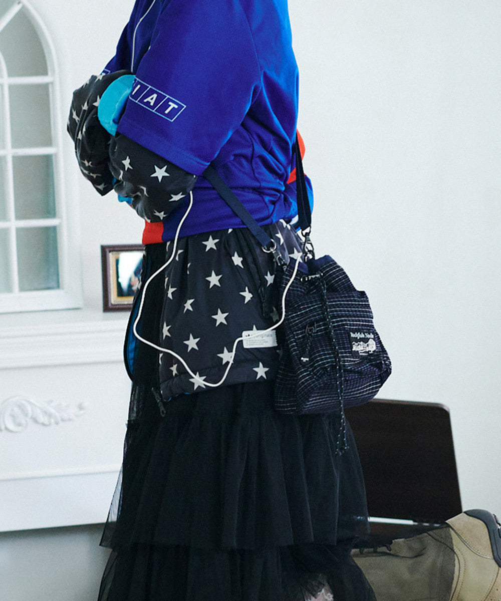 Rockfish Weatherwear CHECK DRAWSTRING MINI BAG Navy view 2