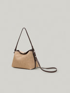 FOLNUA Dua Flap Bag Beige Lapia handle detail