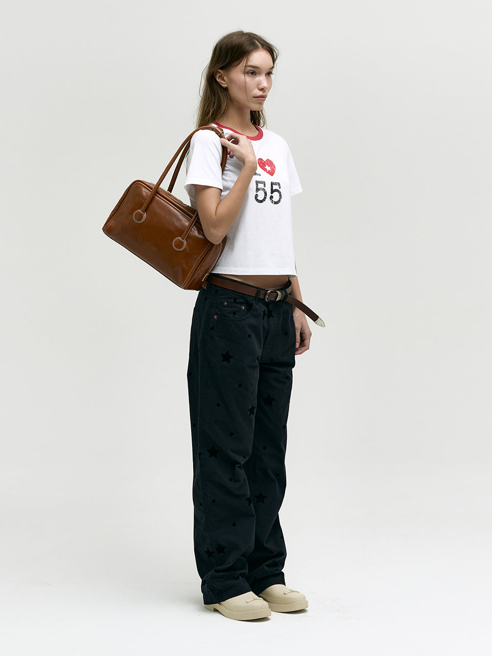 MARGESHERWOOD Soft Boston Bag - Brown Crinkle