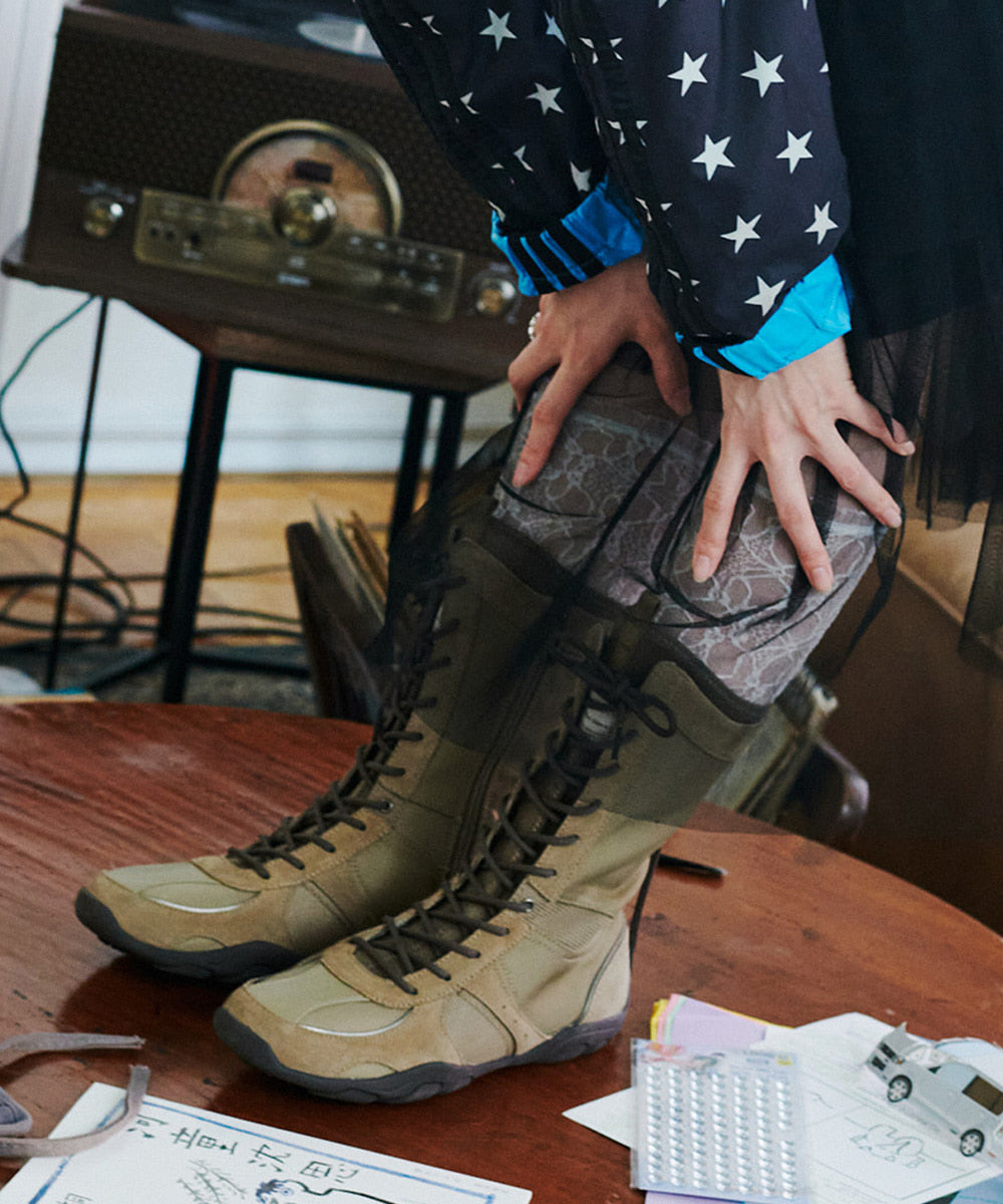 Rockfish Weatherwear NICOLE MIDDLE BOOTS Khaki on foot