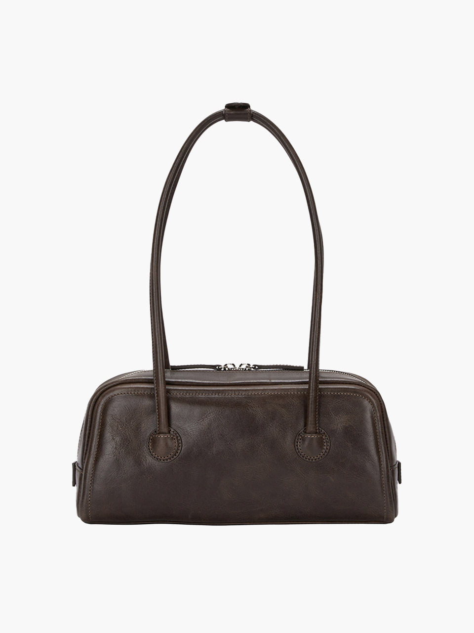 MARGESHERWOOD Soft Boston Ew Baguette Bag - Washed Brown Leather