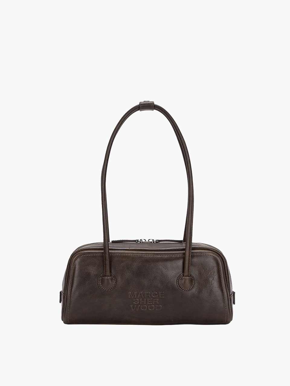MARGESHERWOOD Soft Boston Ew Baguette Bag - Washed Brown Leather