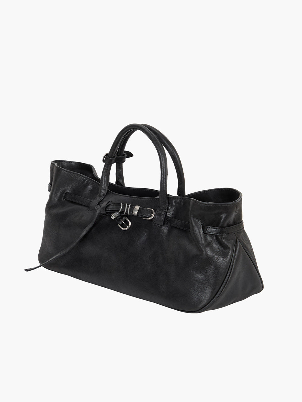 MARGESHERWOOD Grandma Used Bag - Black Pull-up Leather