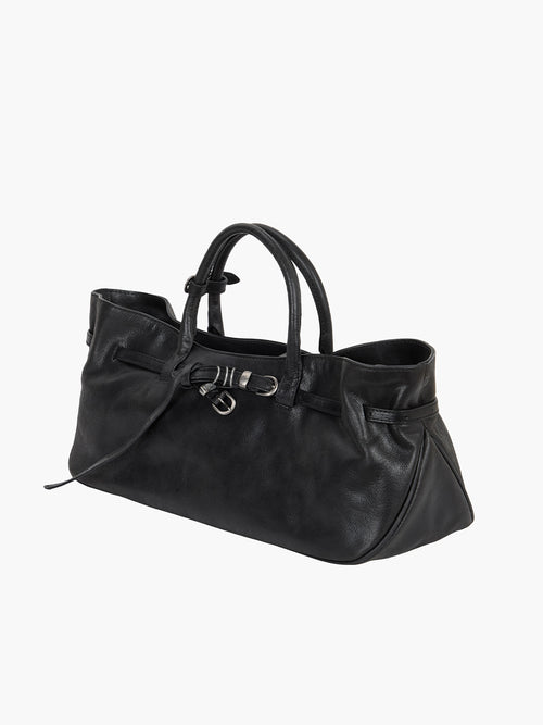 MARGESHERWOOD Grandma Used Bag - Black Pull-up Leather
