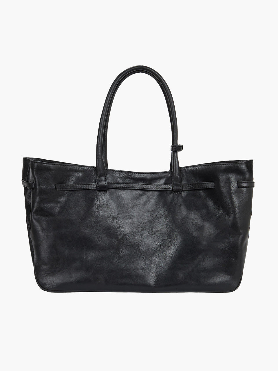 MARGESHERWOOD Grandma Used Bag Large - Black Pull-up Leather