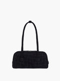 MARGESHERWOOD Soft Boston Ew Baguette Bag - Black Croc Suede