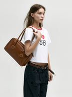 MARGESHERWOOD Soft Boston Bag - Brown Crinkle