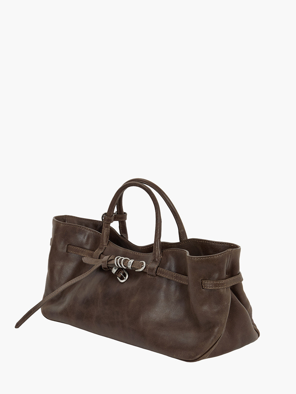 MARGESHERWOOD Grandma Used Bag - Washed Brown Pull-up Leather