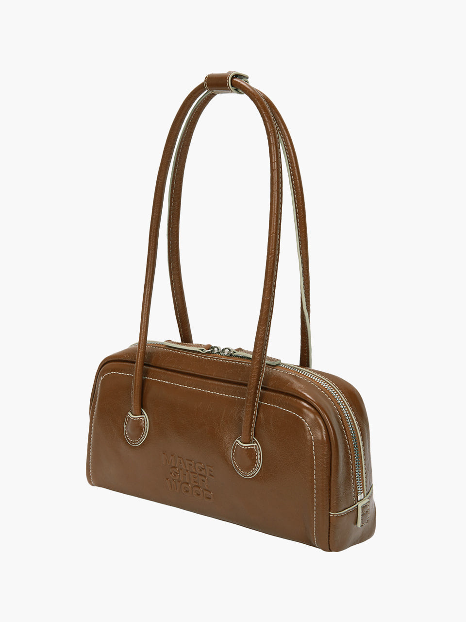 MARGESHERWOOD Soft Boston Ew Baguette Bag - Brown Crinkle