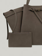 FOLNUA Mini Anthos Bag Taupe - Nubuck - styled shot