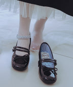 Rockfish Weatherwear Square Toe Two Strap Maryjanes 4cm Black view 3