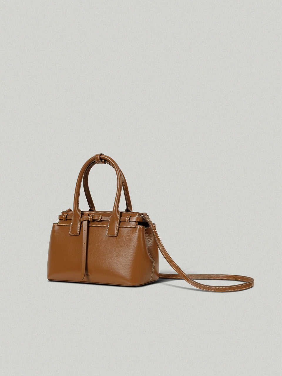 FOLNUA Mini Anneau Bag Caramel Stitch - angle