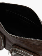 MARGESHERWOOD Outpocket Hobo Shoulder Bag Washed Brown Pull-Up strap