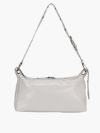 MARGESHERWOOD Outpocket Hobo Shoulder Bag Light Grey Glossy Plain strap