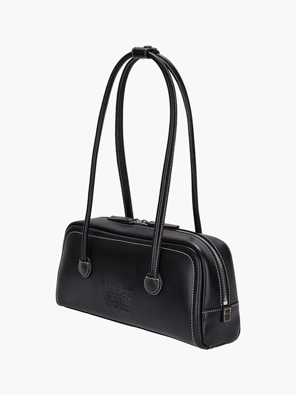 MARGESHERWOOD Soft Boston Ew Baguette Bag - Black Plain