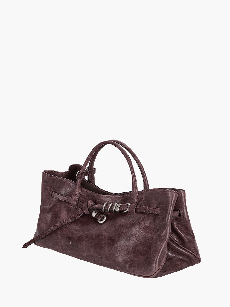 MARGESHERWOOD Grandma Used Bag - Wine Pull-up Leather