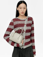 MARGESHERWOOD Soft Tote Mini Bag in Light Grey Plain leather