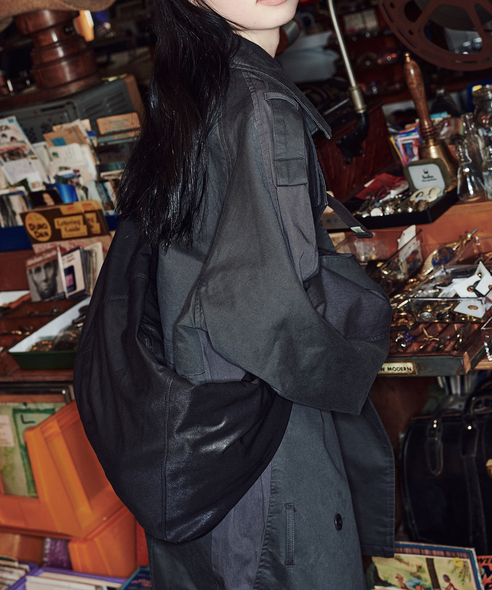 Rockfish Weatherwear Buckle Hobo Bag Black worn across the body, front