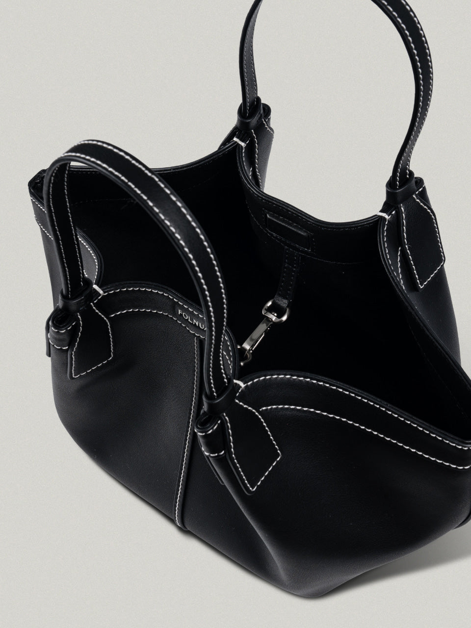 FOLNUA Mini Shell Bag - Black Stitch