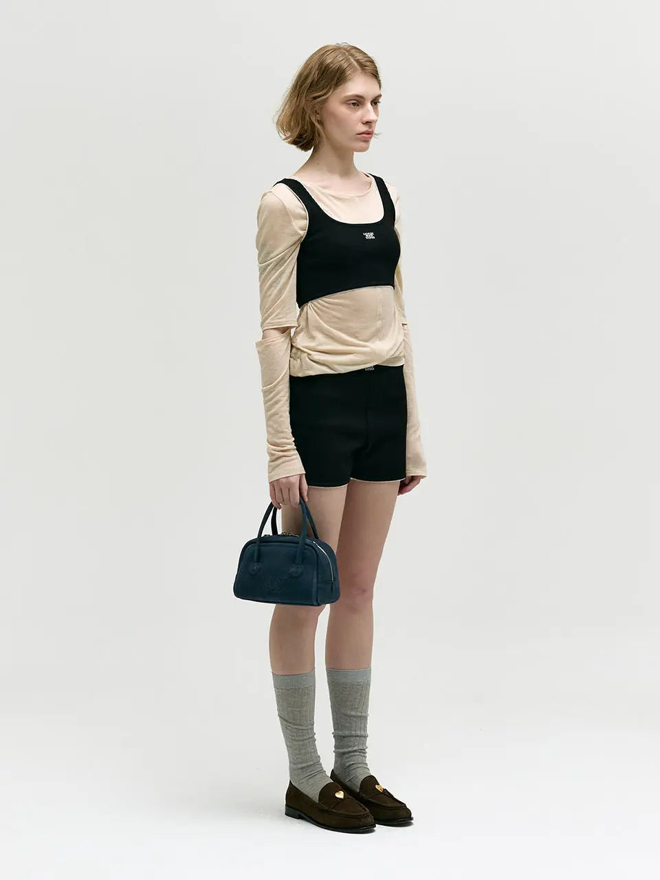 MARGESHERWOOD Soft Tote Mini Bag in Indigo Nubuck leather
