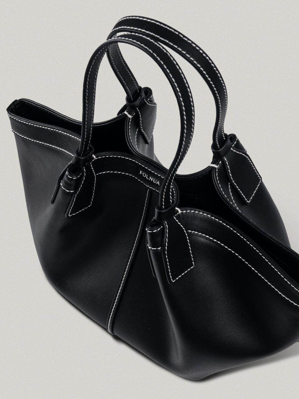 FOLNUA Mini Shell Bag - Black Stitch