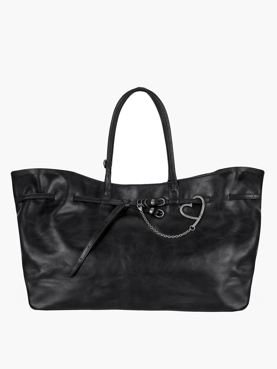 MARGESHERWOOD Grandma Used Bag XL - Black Pull-up Leather