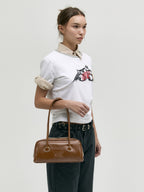 MARGESHERWOOD Soft Boston Ew Baguette Bag - Brown Crinkle