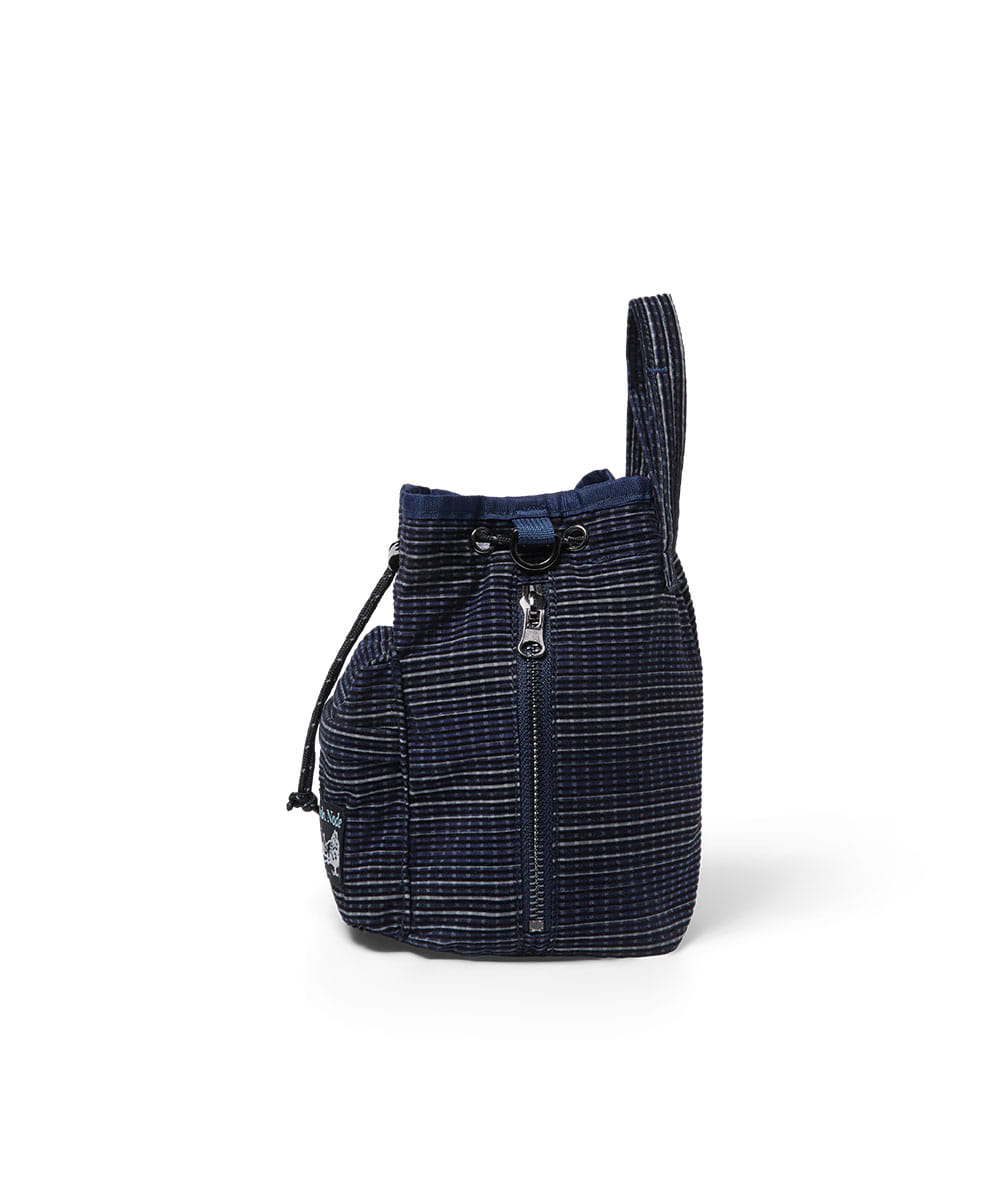 Rockfish Weatherwear CHECK DRAWSTRING MINI BAG Navy view 6