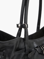 MARGESHERWOOD Grandma Used Bag Large - Black Pull-up Leather