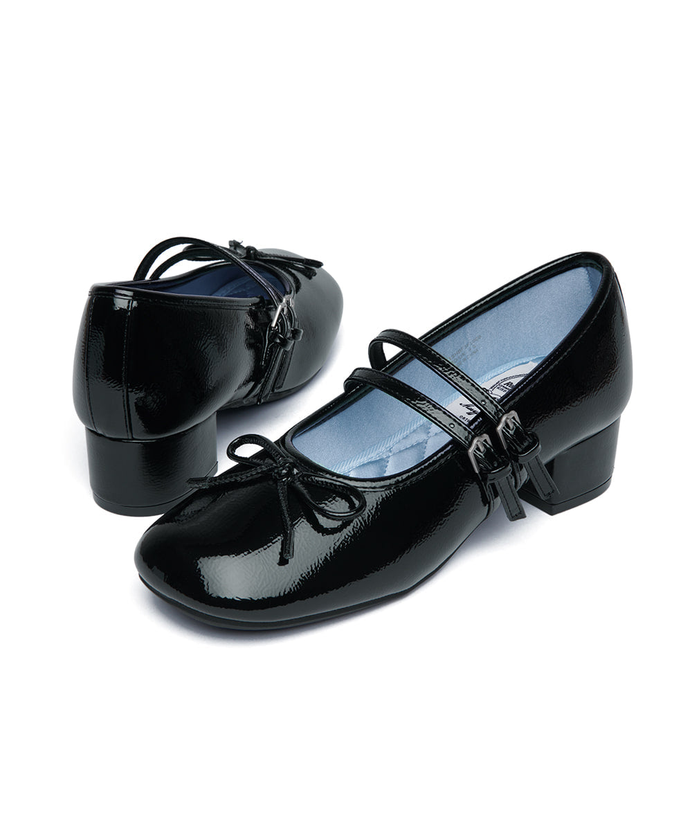 Rockfish Weatherwear Square Toe Two Strap Maryjanes 4cm Black view 9